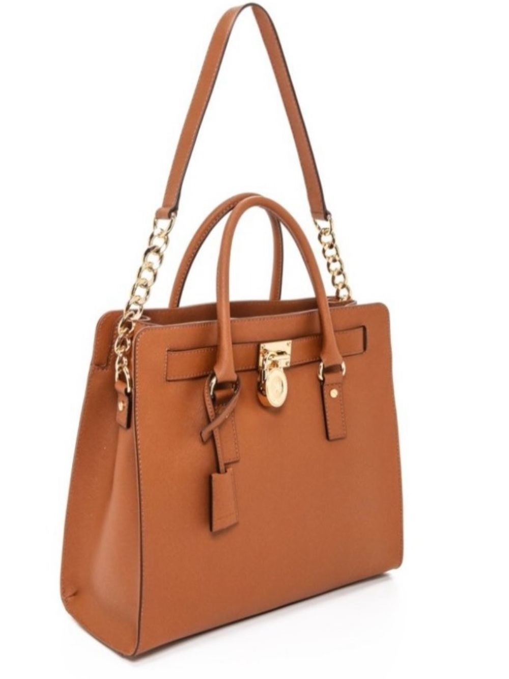 Michael Kors Hamilton Large North South Satchel in Luggage Color